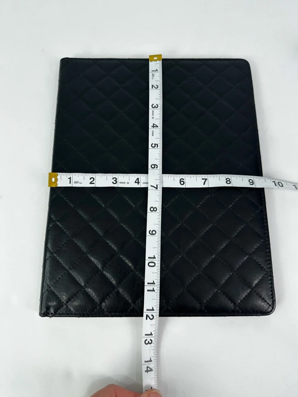 Buxton Black Quilted 8.5 x 11 Padfolio Pen Holder, Card Slot, Legal Pad Holder